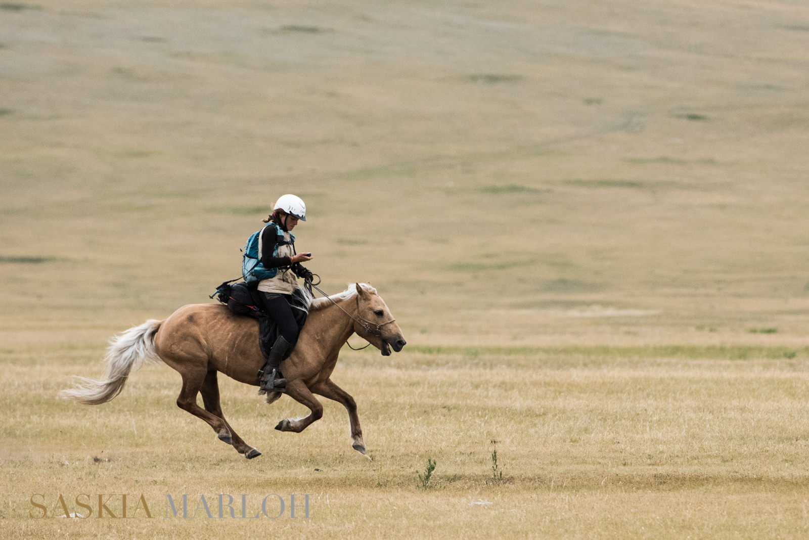 2015-08-11-Day 7 Mongol-Derby-Urtuu-23-28- 18 year old Elise from France heading for the finishing line to become 2nd place at the 2015 Mongol Derby
